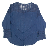 COTONISSIMI Womens Shirt Blue Long Sleeve 90s L