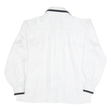 MARIC ROSELLA Womens Printed Shirt White Collared Long Sleeve 90s L