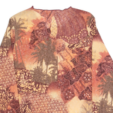 PROMOD Womens Printed Top Brown Long Sleeve Crazy Pattern S