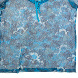 Sheer Womens Printed Top Blue M
