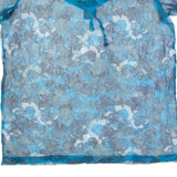 Sheer Womens Printed Top Blue M