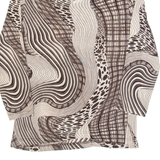Womens Printed Top Beige V-Neck Long Sleeve Crazy Pattern M