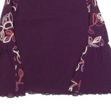 QUINZE HEURES TRENTE Womens Bardot Top Purple V-Neck Long Sleeve Floral M