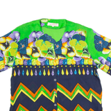Womens Printed Shirt Blue Crazy Pattern L