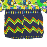 Womens Printed Shirt Blue Crazy Pattern L