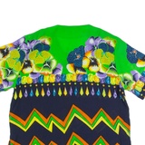 Womens Printed Shirt Blue Crazy Pattern L