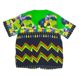 Womens Printed Shirt Blue Crazy Pattern L