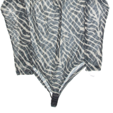 Womens Printed Bodysuit Black Long Sleeve Animal Print S