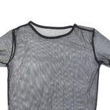 Mesh Sheer Womens Top Black M