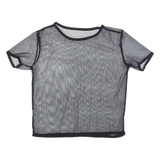 Mesh Sheer Womens Top Black M