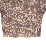 BERSHKA Y2K Womens Printed Top Brown S