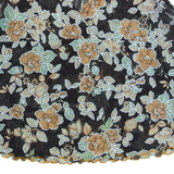 Mesh Sheer Womens Printed Top Black V-Neck Sleeveless Floral M