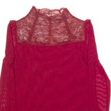 Womens Top Red High Neck Long Sleeve M
