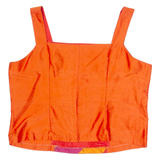 Womens Cropped Top Orange Sleeveless L