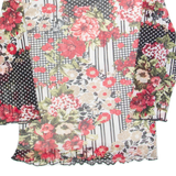 ELLY Mesh Womens Printed Top Black Long Sleeve Floral M