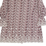 Womens Printed Shirt Pink Collared Long Sleeve Floral M