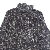 ESSENTIALS BY TCHIBO Womens Printed Top Black Roll Neck Long Sleeve Spotted L