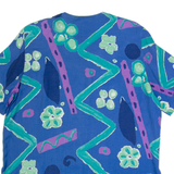 DIVINA OF SWITZERLAND Womens Printed Shirt Blue Crazy Pattern XL