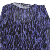 C&A Womens Printed Top Blue Long Sleeve Animal Print L