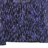 C&A Womens Printed Top Blue Long Sleeve Animal Print L