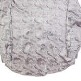 Peacock Womens Oversized Shirt Grey Collared Long Sleeve Crazy Pattern M