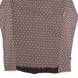 BLUE JOINT Mesh Womens Printed Top Red Long Sleeve Geometric L