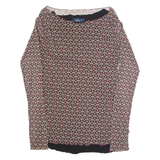 BLUE JOINT Mesh Womens Printed Top Red Long Sleeve Geometric L