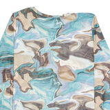 COOP Marble Womens Printed Top Blue Long Sleeve Crazy Pattern 2XL