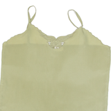 Womens Camisole Top Green V-Neck Sleeveless L