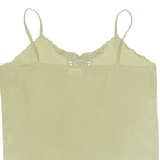 Womens Camisole Top Green V-Neck Sleeveless L