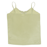 Womens Camisole Top Green V-Neck Sleeveless L