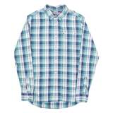 TOMMY HILFIGER Mens Shirt Blue Check Long Sleeve S