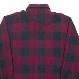 ARCTIC SOCIETY Mens Flannel Shirt Maroon Check Long Sleeve S