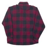 ARCTIC SOCIETY Mens Flannel Shirt Maroon Check Long Sleeve S