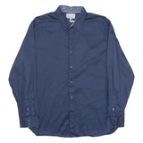 TED BAKER Mens Plain Shirt Blue Long Sleeve L