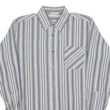 BREMO Mens Shirt Grey Striped Long Sleeve M