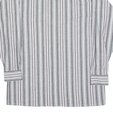 BREMO Mens Shirt Grey Striped Long Sleeve M