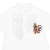 FIONA Womens Shirt White Crazy Pattern M