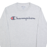 CHAMPION Mens T-Shirt Grey Long Sleeve S