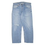 LEVI'S 521 02 Distressed Mens Jeans Blue Regular Straight Stone Wash W36 L26