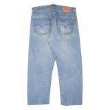 LEVI'S 521 02 Distressed Mens Jeans Blue Regular Straight Stone Wash W36 L26