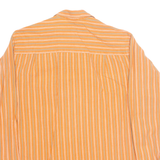 Womens Printed Shirt Orange Collared Long Sleeve 90s Striped M