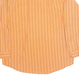 Womens Printed Shirt Orange Collared Long Sleeve 90s Striped M