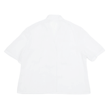 Sheer Womens Shirt Blouse White High Neck M