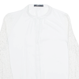 G2000 Lace Sleeves Womens Blouse Shirt Cream Long Sleeve S