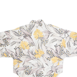 Womens Printed Shirt Beige Collared 90s Animal Print L