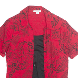 DRESS BARN Hawaiian Womens Printed Blouse Red 90s Floral M