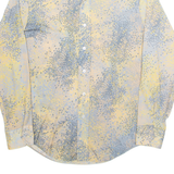 CELLINI Womens Printed Shirt Grey Collared 90s Nylon Crazy Pattern L