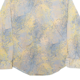 CELLINI Womens Printed Shirt Grey Collared 90s Nylon Crazy Pattern L