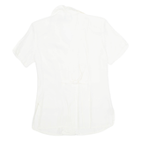 IMPRESSIONS Petite Womens Blouse Shirt Cream Collared 90s S